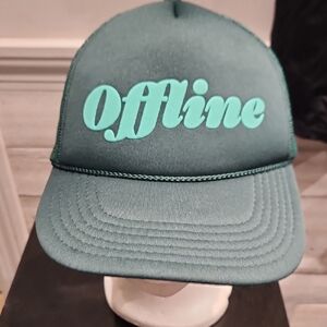 NWT Ulta Beauty Offline Teal Trucker Hat & Can Cooler Set
